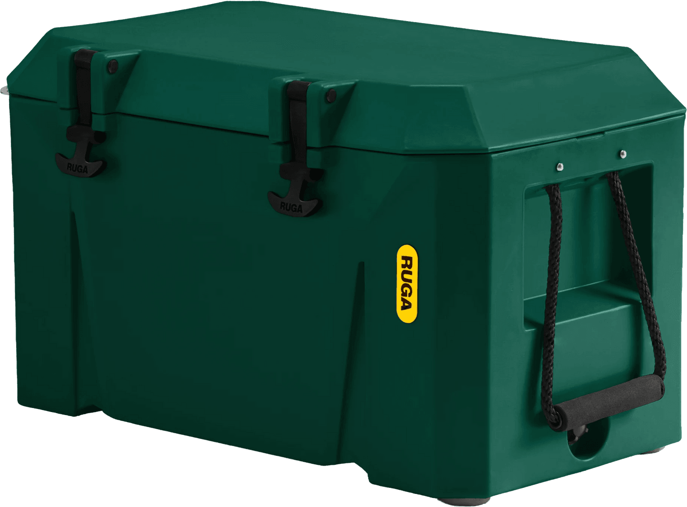 RUGA Shell 35 cooler in Forest Green, closed, three-quarter view