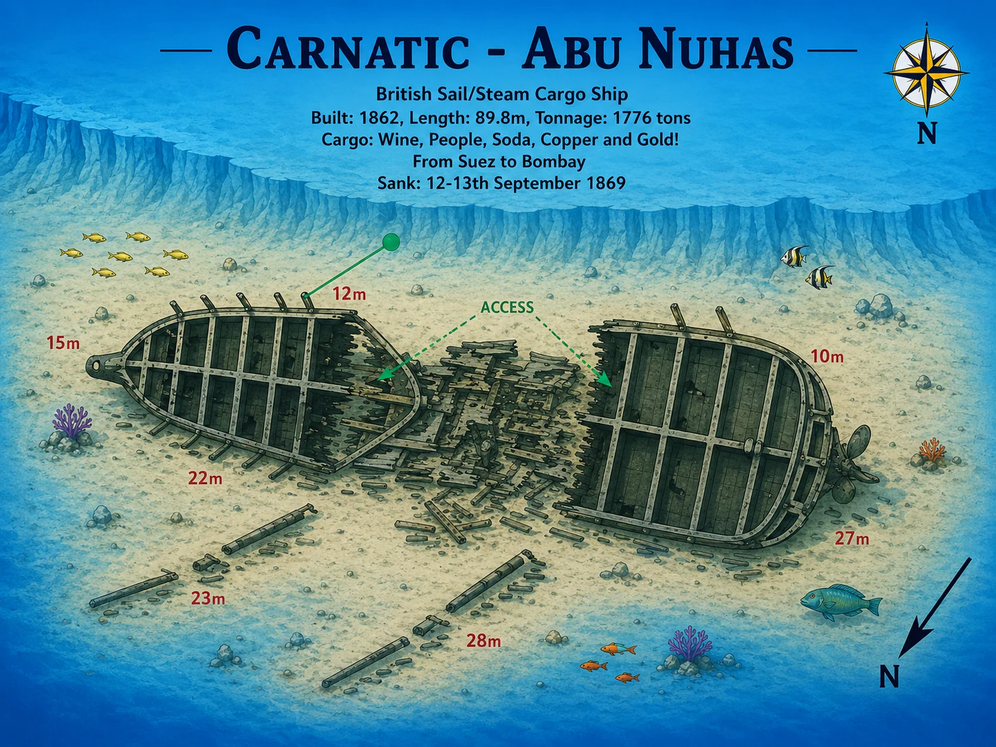 Carnatic wreck map