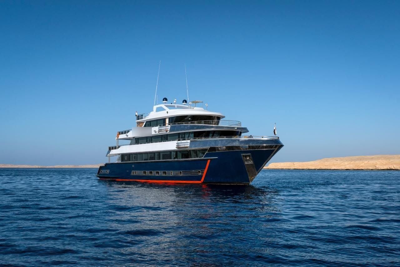 A 43-metre yacht at sea
