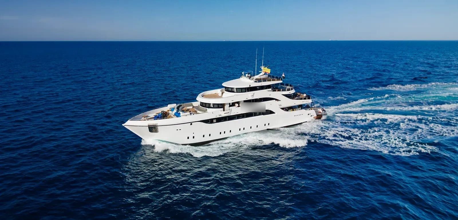 A 40-metre yacht at sea