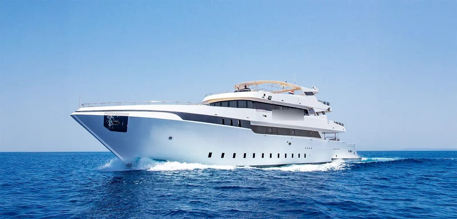 A 34-metre yacht at sea