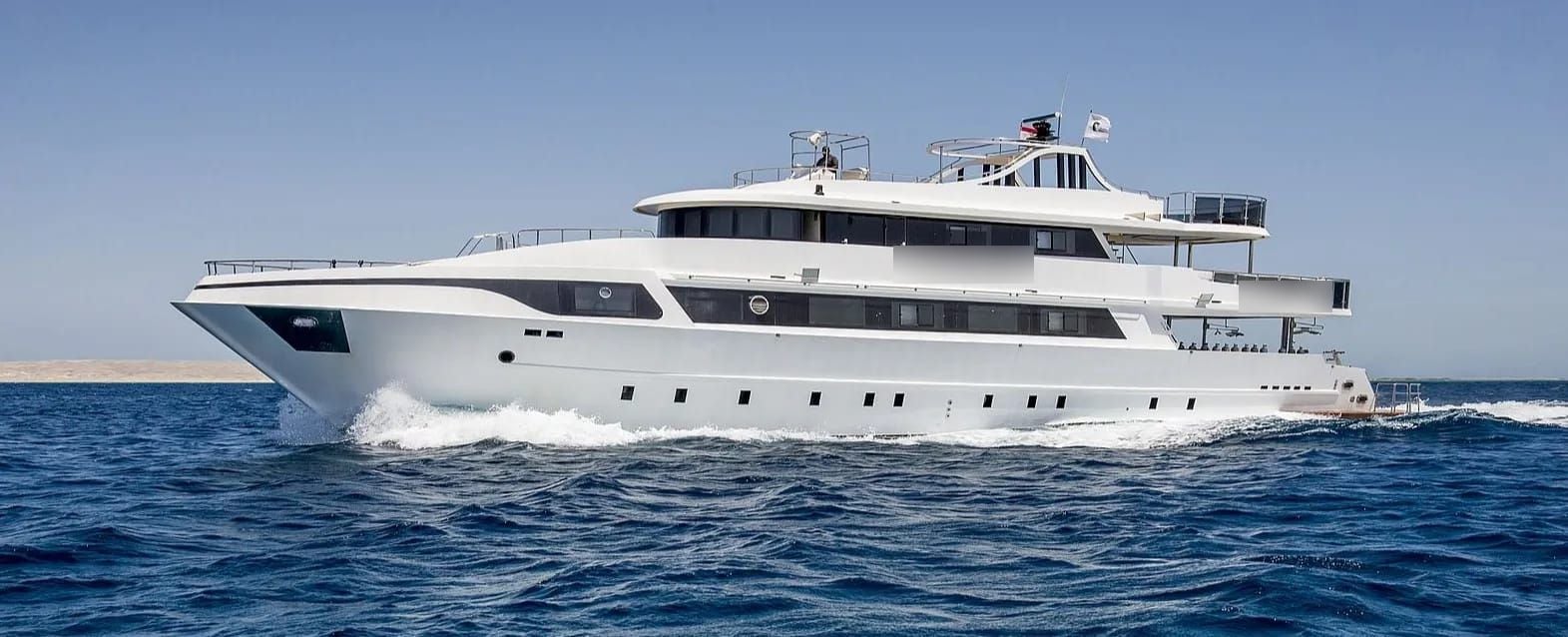 A 33-metre yacht at sea