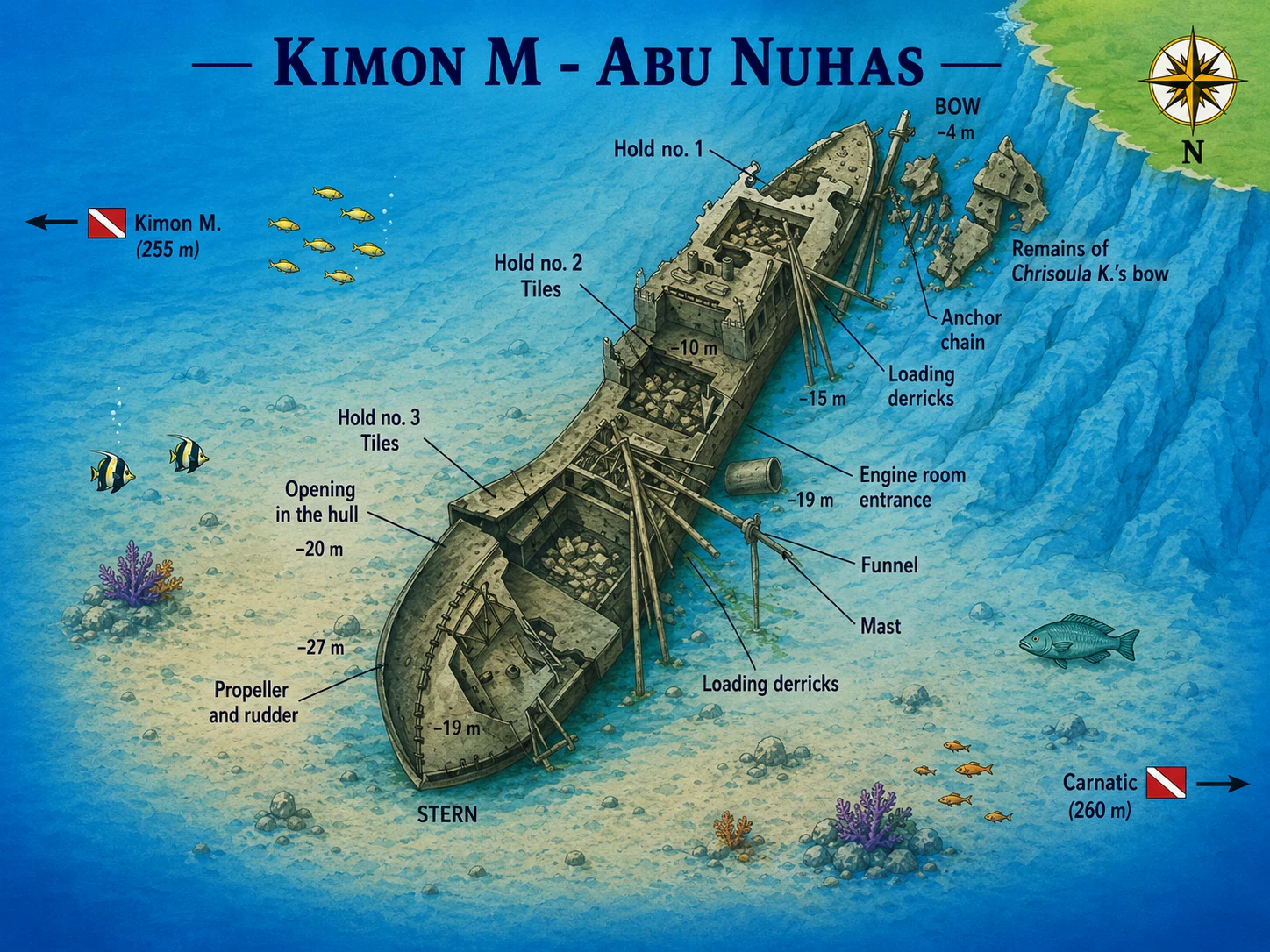 Kimon M wreck map