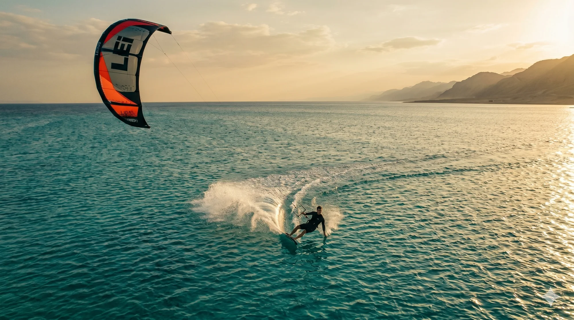 Kitesurfing on the Red Sea