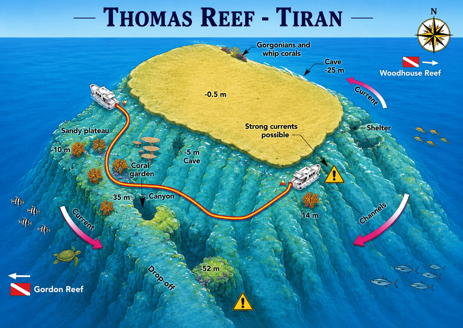 Thomas Reef dive map