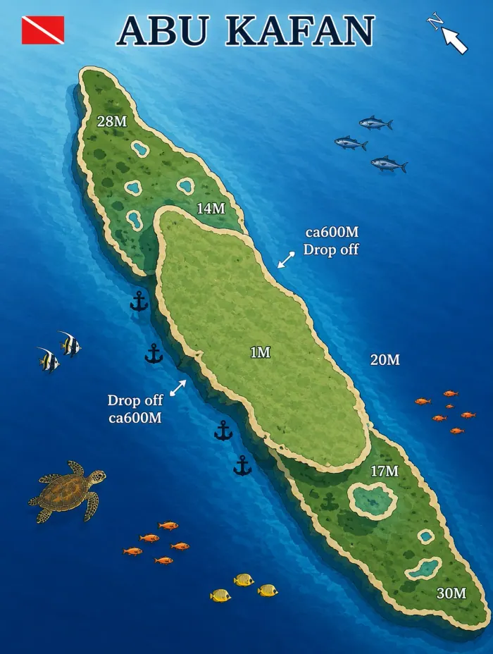 Abu Gafan dive map