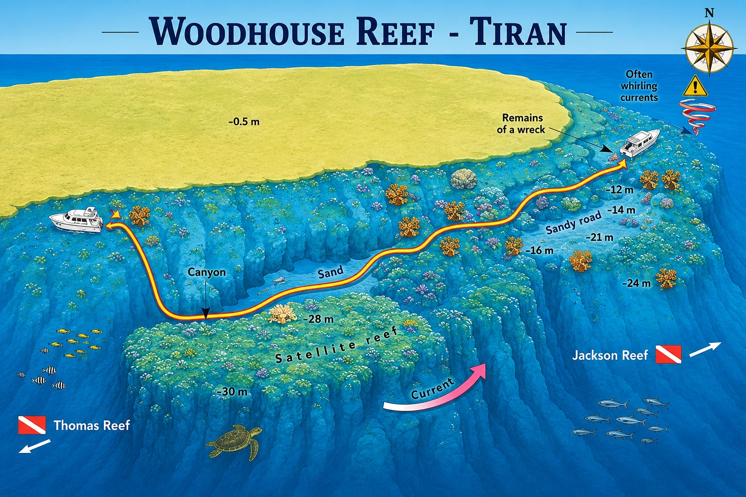 Woodhouse Reef dive map