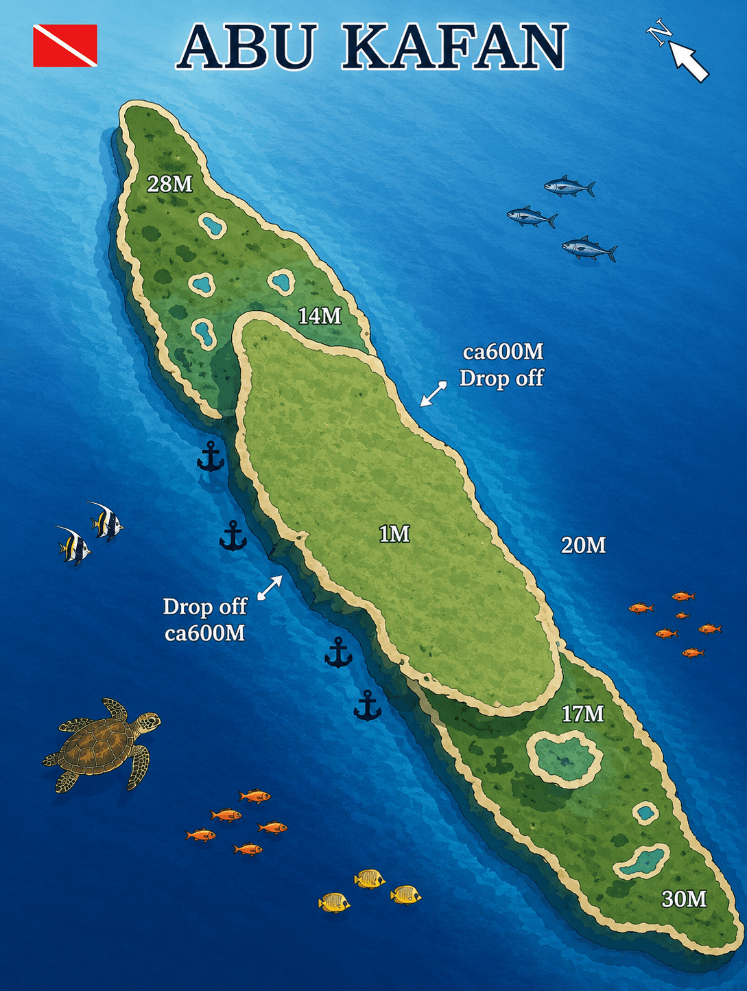 Abu Gafan dive map