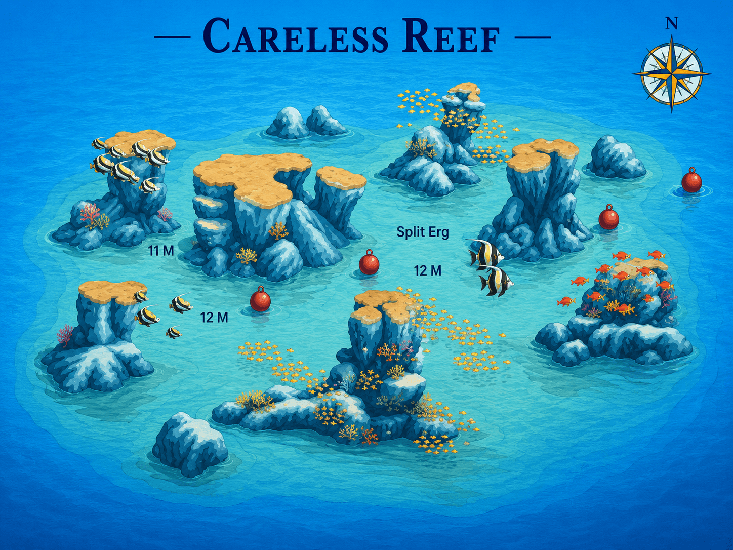 Careless Reef dive map