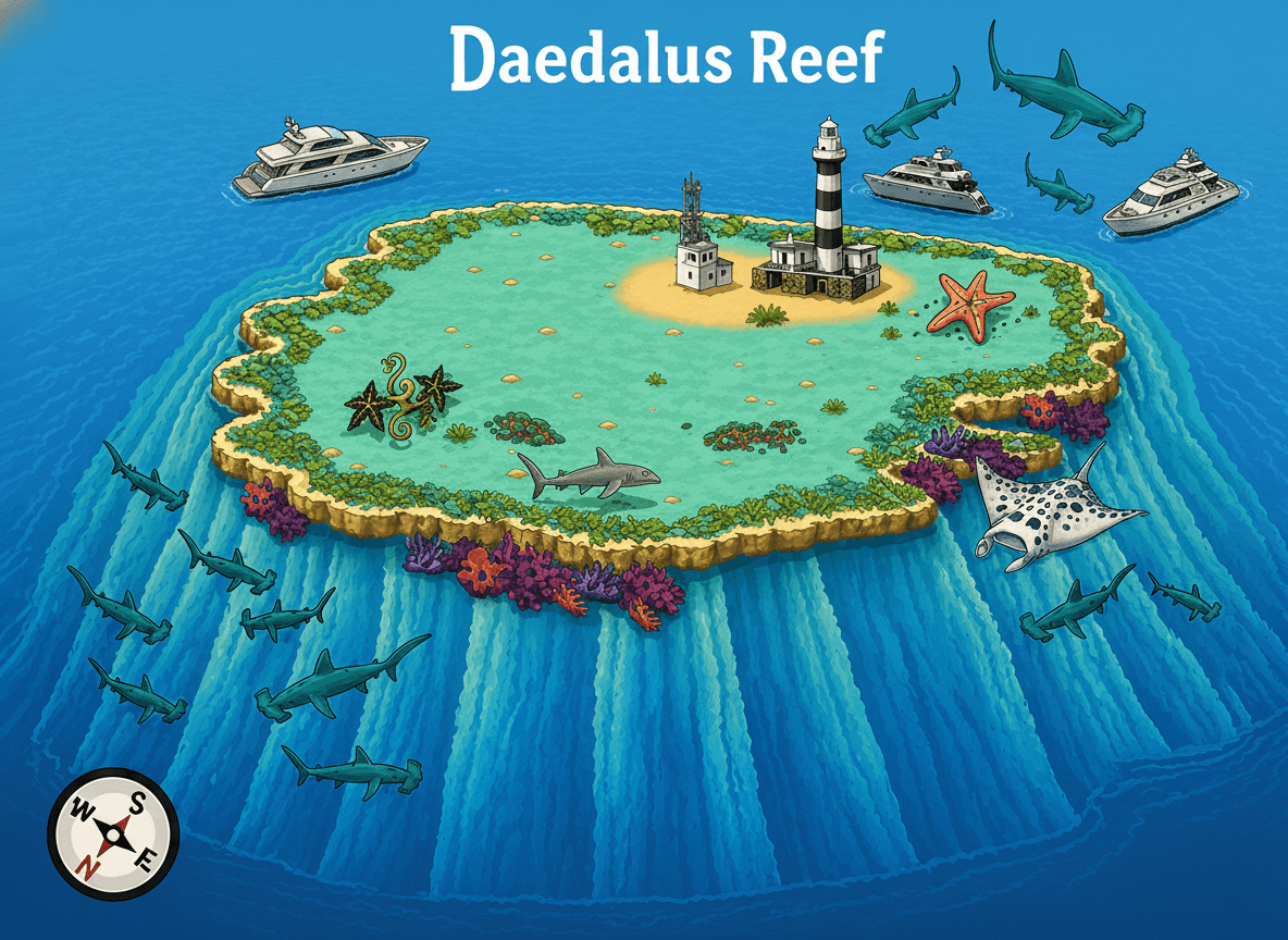  Daedalus Reef dive map