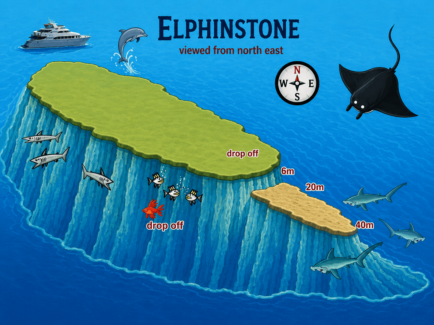  Elphinstone Reef dive map