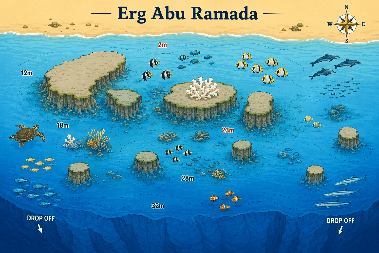 Erg Abu Ramada dive map