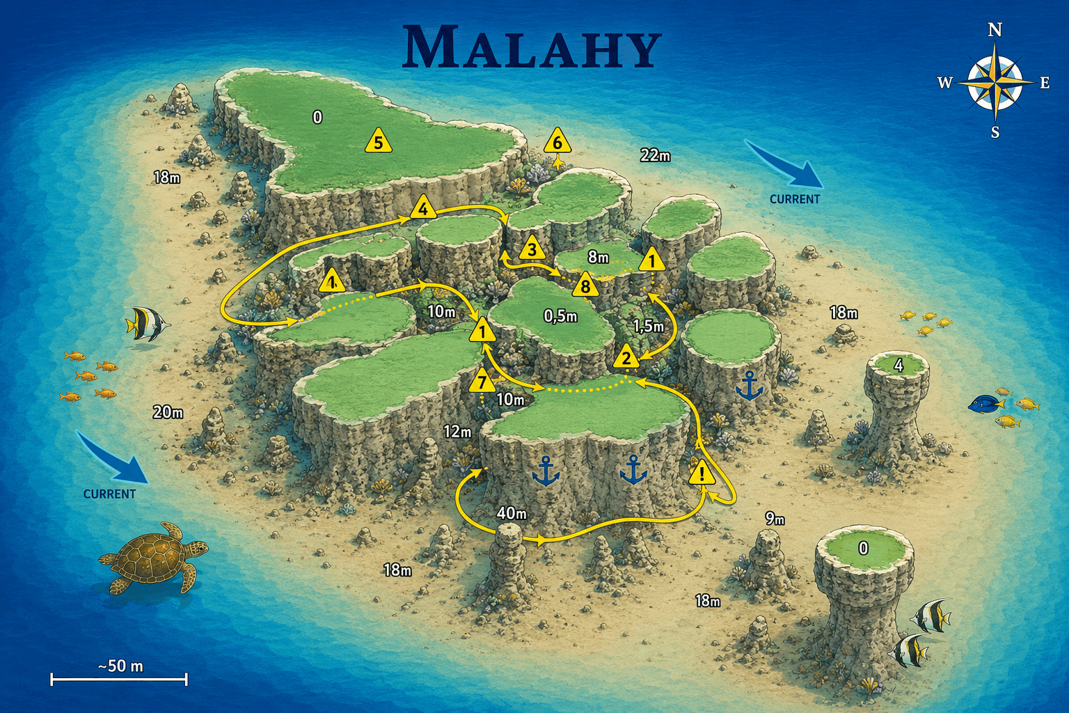  Malahy dive map