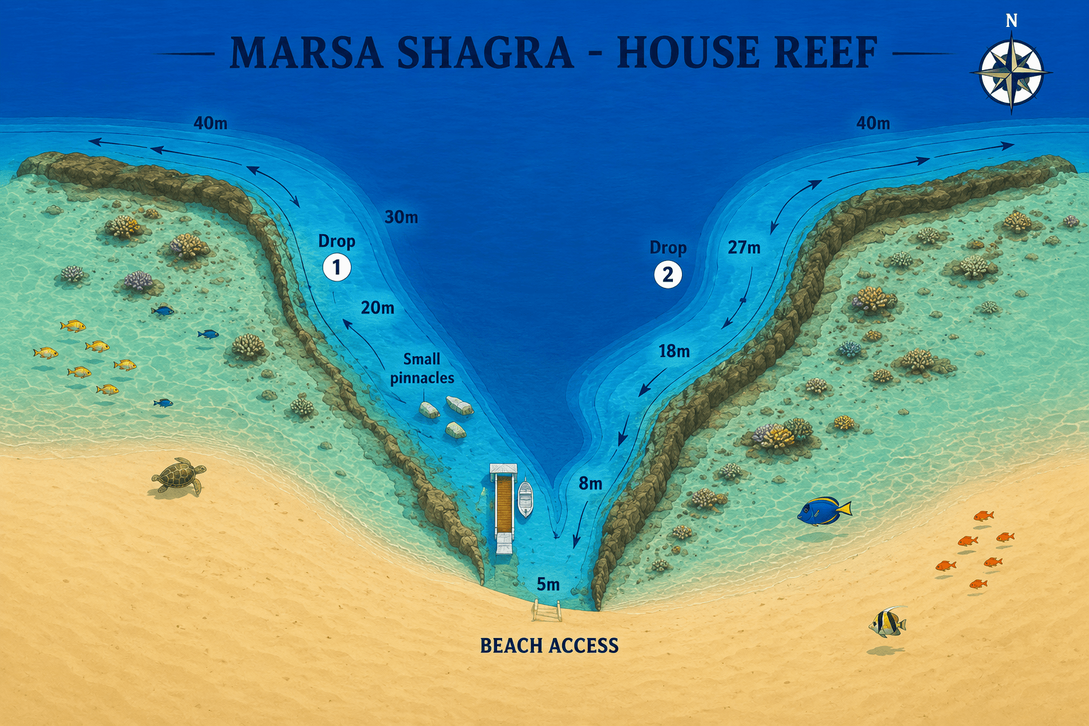 Marsa Shagra Reef dive map