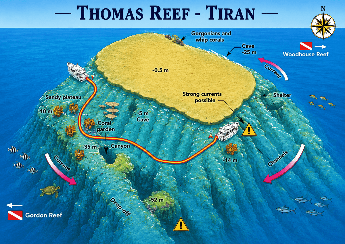 Thomas Reef dive map