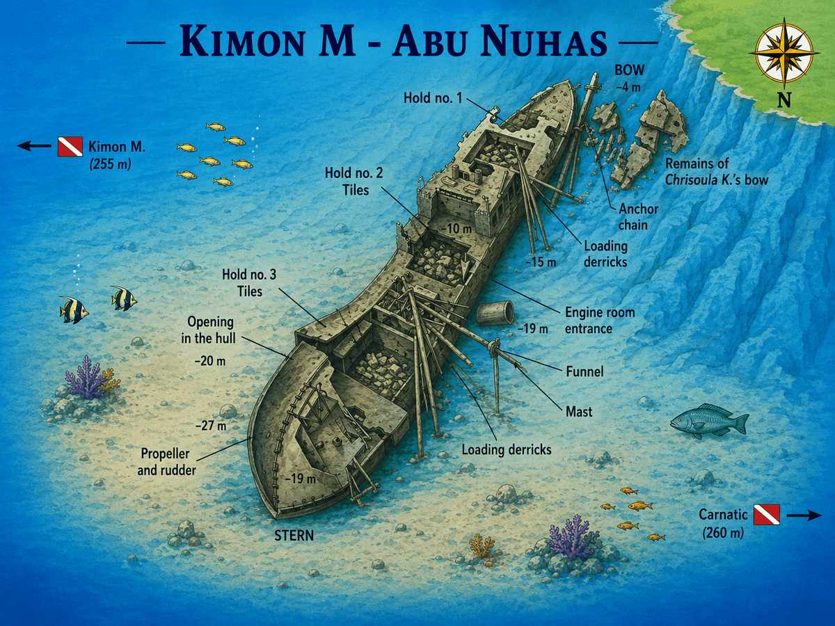Kimon M wreck map