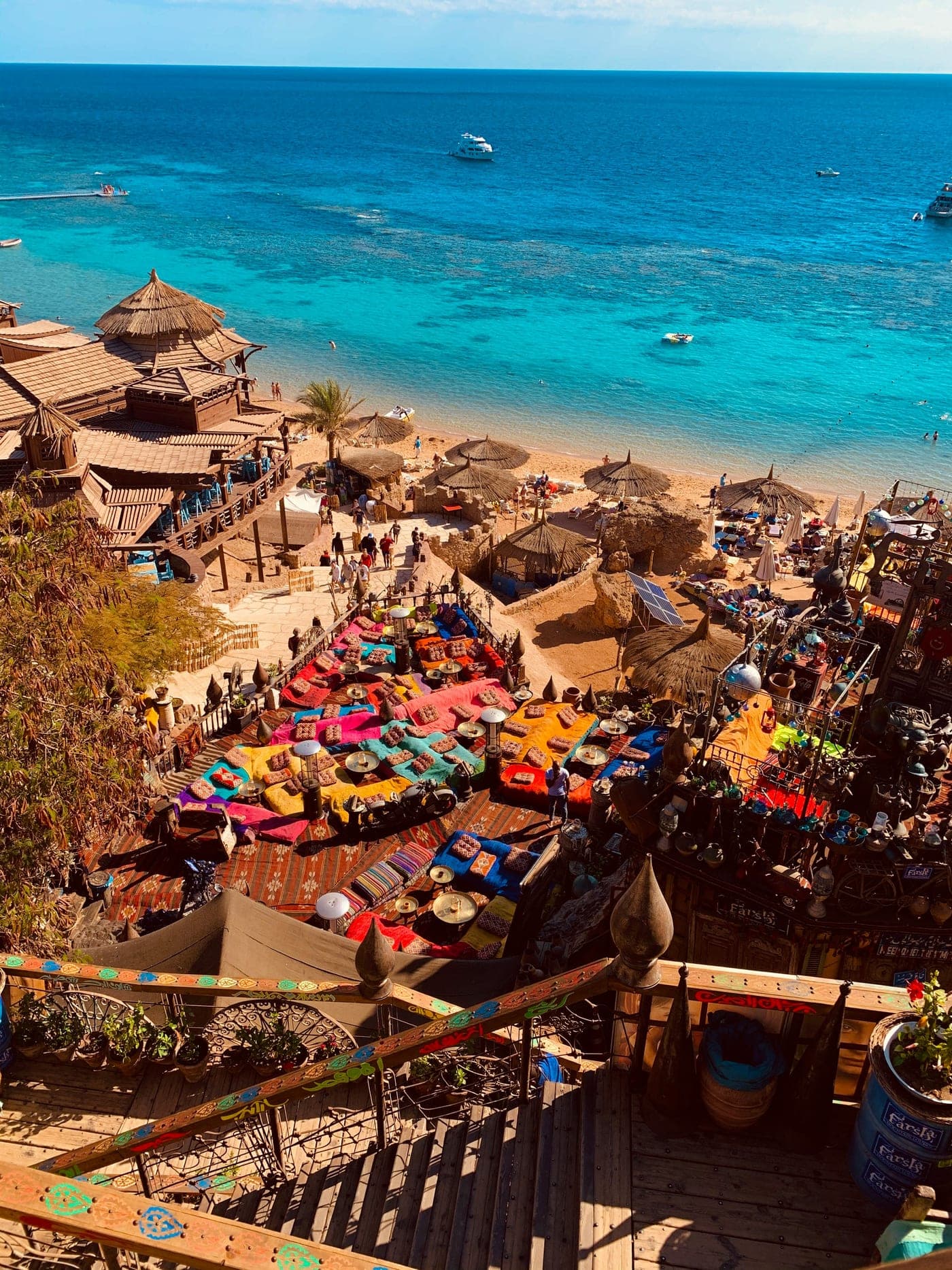 Terraced cliff café above the reef in Sharm El Sheikh